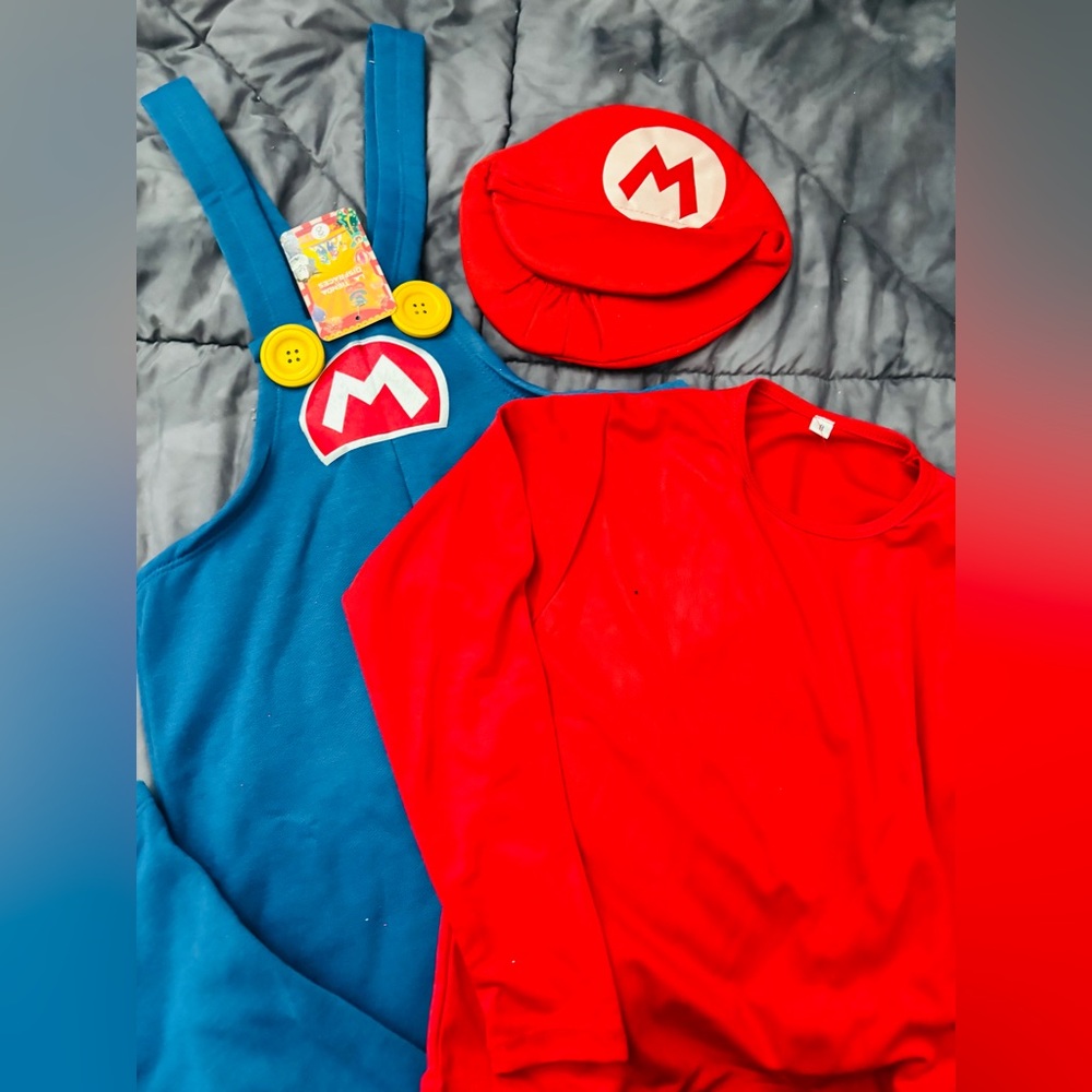 Kids Mario Bros Costume Set